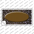 Brown Purple Flowers Oval Oil Rubbed Novelty Sticker Decal