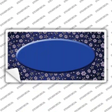 Blue Purple Flowers Oval Oil Rubbed Novelty Sticker Decal