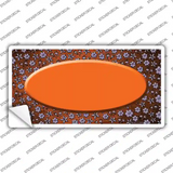 Orange Purple Flowers Oval Oil Rubbed Novelty Sticker Decal