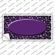 Purple Flowers Oval Oil Rubbed Novelty Sticker Decal
