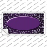 Purple Flowers Oval Oil Rubbed Novelty Sticker Decal