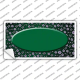 Green Purple Flowers Oval Oil Rubbed Novelty Sticker Decal