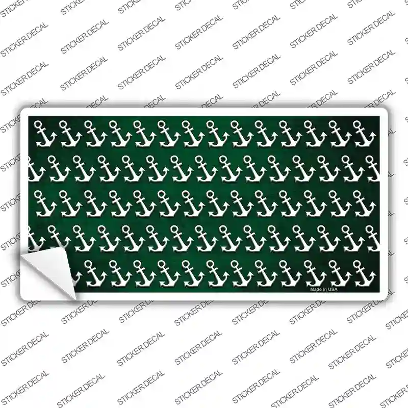 Green White Anchor Oil Rubbed Novelty Sticker Decal