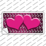 Pink White Anchor Hearts Oil Rubbed Novelty Sticker Decal