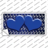Blue White Anchor Hearts Oil Rubbed Novelty Sticker Decal