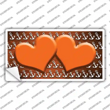 Orange White Anchor Hearts Oil Rubbed Novelty Sticker Decal