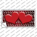 Red White Anchor Hearts Oil Rubbed Novelty Sticker Decal