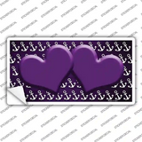 Purple White Anchor Hearts Oil Rubbed Novelty Sticker Decal
