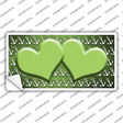 Lime Green White Anchor Hearts Oil Rubbed Novelty Sticker Decal