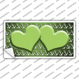 Lime Green White Anchor Hearts Oil Rubbed Novelty Sticker Decal