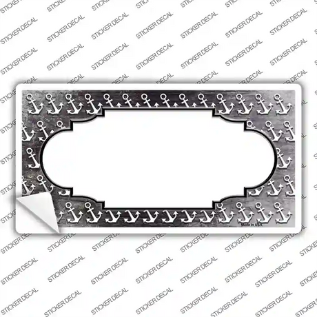 Black White Anchor Scallop Oil Rubbed Novelty Sticker Decal