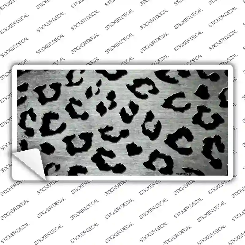 White Black Cheetah Oil Rubbed Novelty Sticker Decal