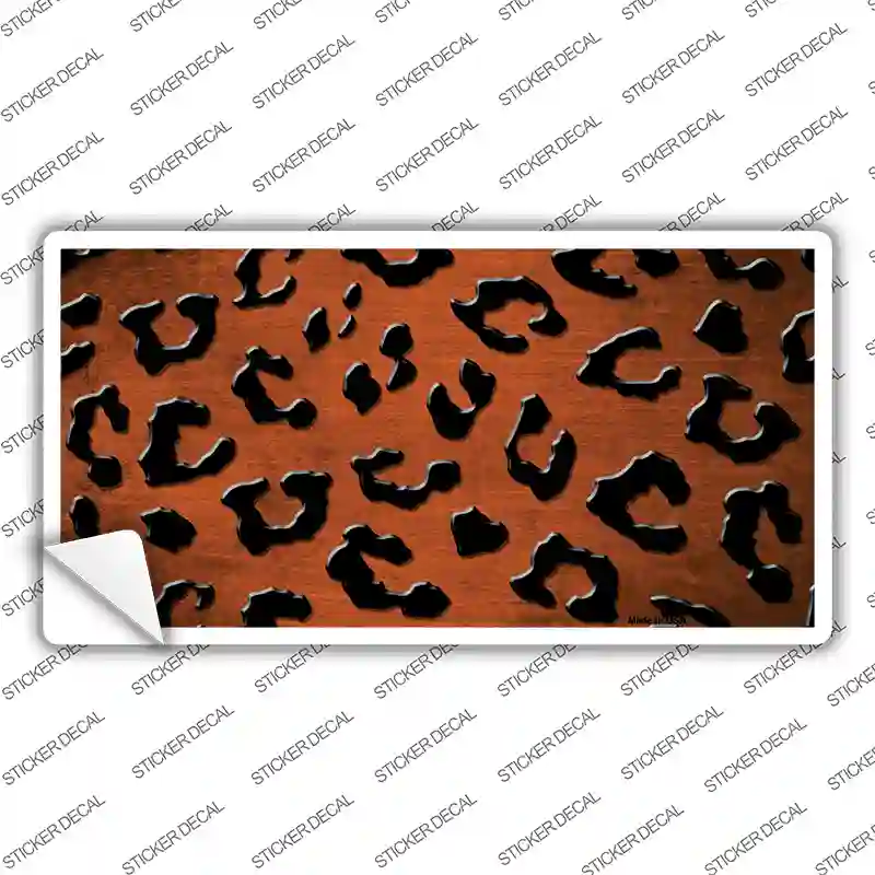 Orange Black Cheetah Oil Rubbed Novelty Sticker Decal