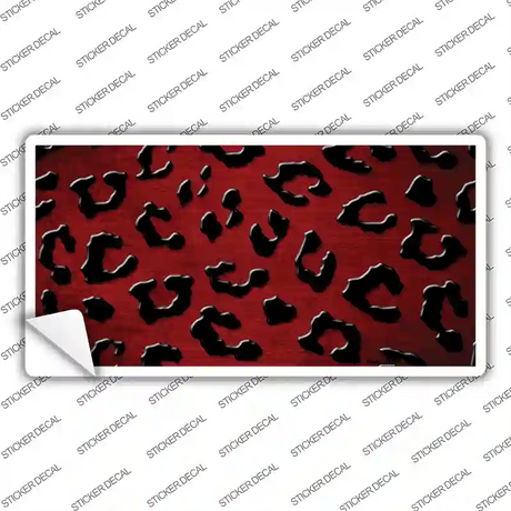 Red Black Cheetah Oil Rubbed Novelty Sticker Decal