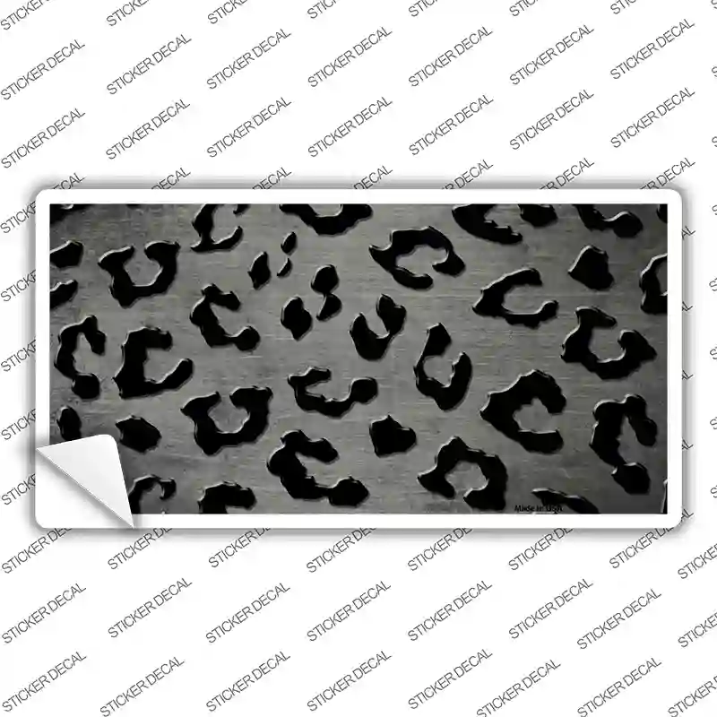 Gray Black Cheetah Oil Rubbed Novelty Sticker Decal
