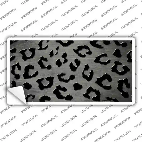 Gray Black Cheetah Oil Rubbed Novelty Sticker Decal
