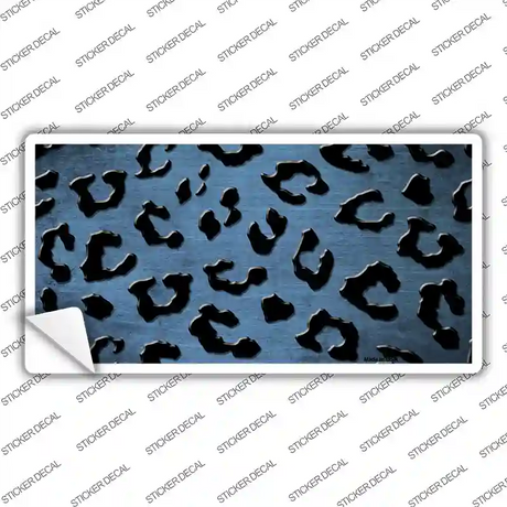 Light Blue Black Cheetah Oil Rubbed Novelty Sticker Decal