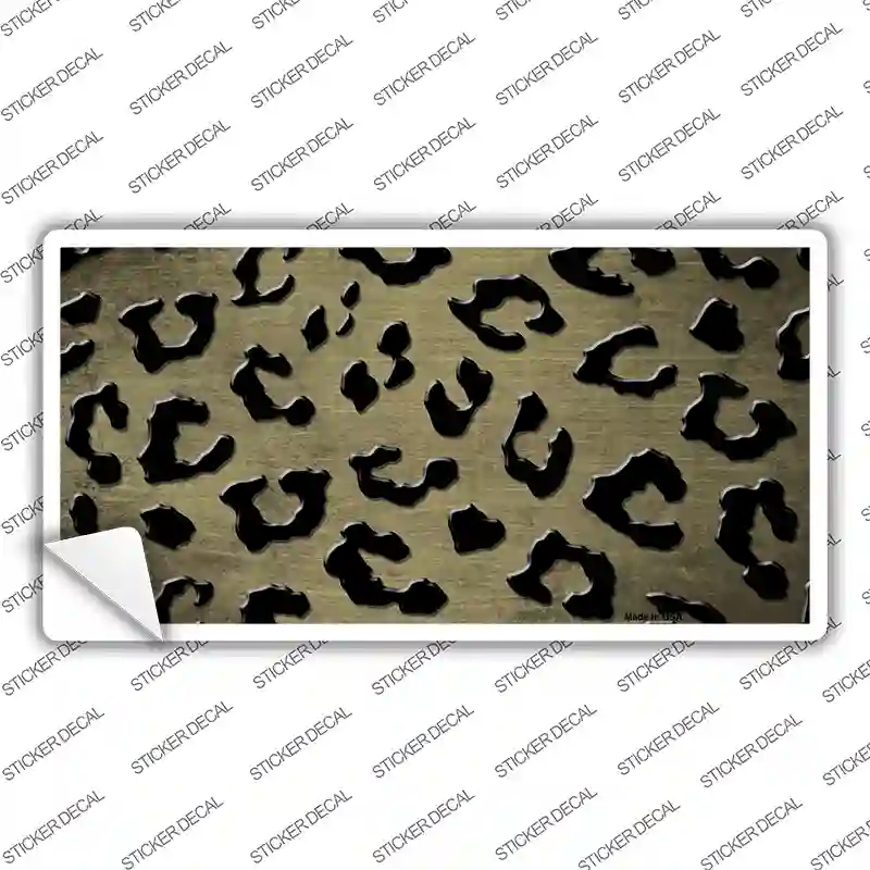Gold Black Cheetah Oil Rubbed Novelty Sticker Decal