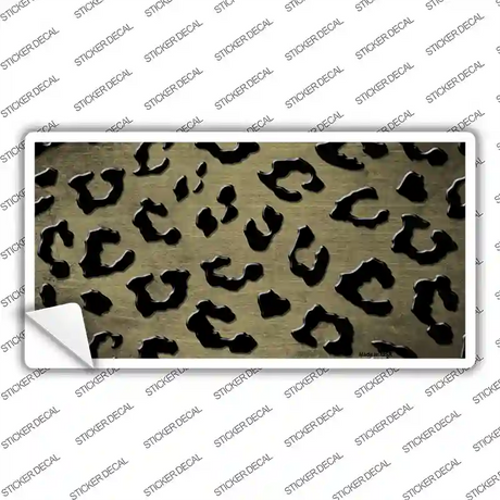Gold Black Cheetah Oil Rubbed Novelty Sticker Decal