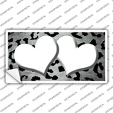 White Black Cheetah Hearts Oil Rubbed Novelty Sticker Decal