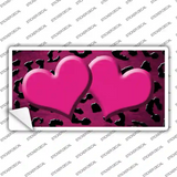 Pink Black Cheetah Hearts Oil Rubbed Novelty Sticker Decal