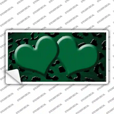 Green Black Cheetah Hearts Oil Rubbed Novelty Sticker Decal