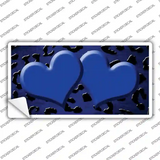 Blue Black Cheetah Hearts Oil Rubbed Novelty Sticker Decal