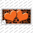 Orange Black Cheetah Hearts Oil Rubbed Novelty Sticker Decal