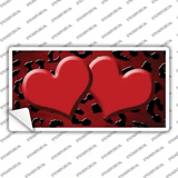 Red Black Cheetah Hearts Oil Rubbed Novelty Sticker Decal