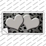 Gray Black Cheetah Hearts Oil Rubbed Novelty Sticker Decal