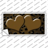 Brown Black Cheetah Hearts Oil Rubbed Novelty Sticker Decal