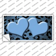 Light Blue Black Cheetah Hearts Oil Rubbed Novelty Sticker Decal