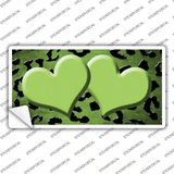 Lime Green Black Cheetah Hearts Oil Rubbed Novelty Sticker Decal