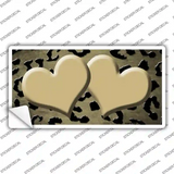 Gold Black Cheetah Hearts Oil Rubbed Novelty Sticker Decal
