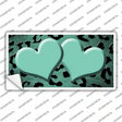 Mint Black Cheetah Hearts Oil Rubbed Novelty Sticker Decal