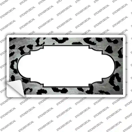 White Black Cheetah Scallop Oil Rubbed Novelty Sticker Decal