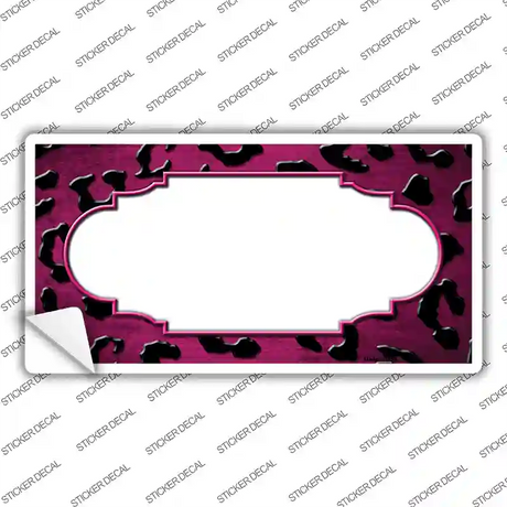 Pink Black Cheetah Scallop Oil Rubbed Novelty Sticker Decal