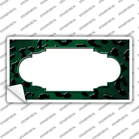 Green Black Cheetah Scallop Oil Rubbed Novelty Sticker Decal