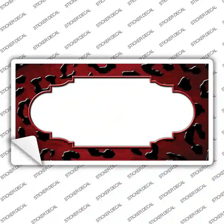 Red Black Cheetah Scallop Oil Rubbed Novelty Sticker Decal
