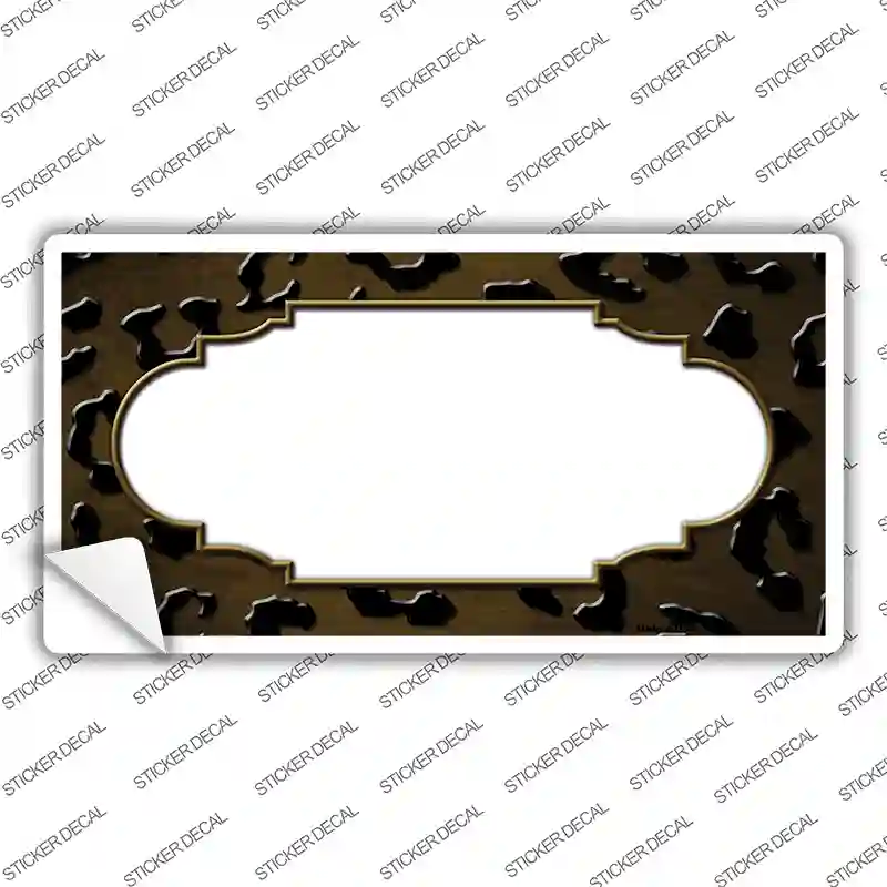 Brown Black Cheetah Scallop Oil Rubbed Novelty Sticker Decal