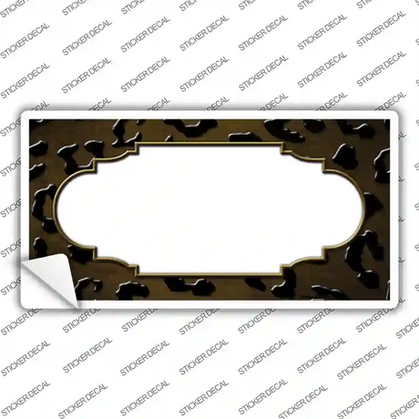 Brown Black Cheetah Scallop Oil Rubbed Novelty Sticker Decal