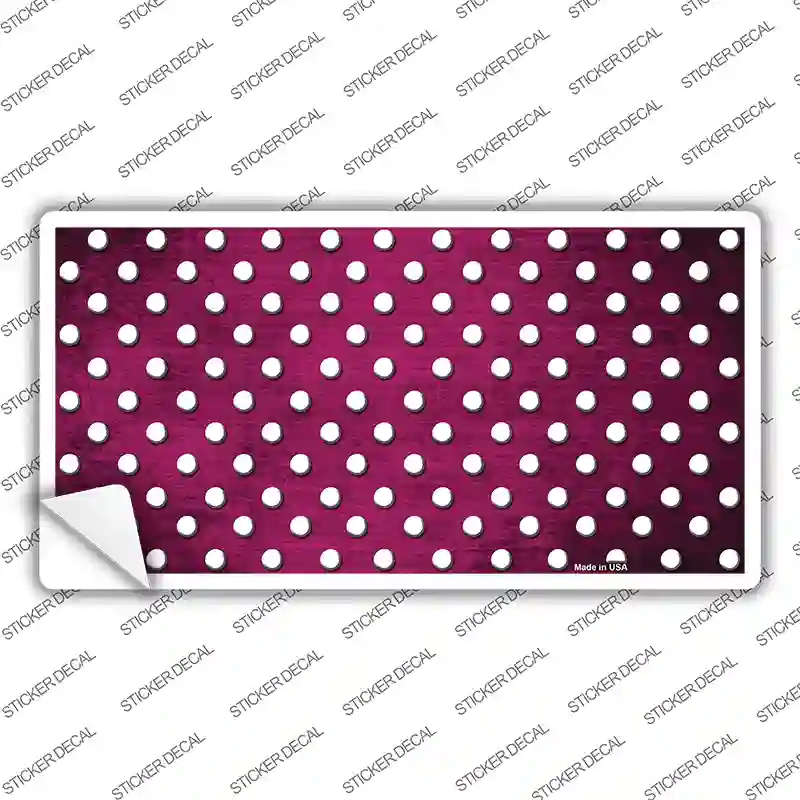 Pink White Small Dots Oil Rubbed Novelty Sticker Decal