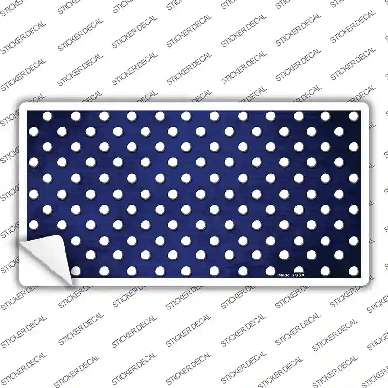 Blue White Small Dots Oil Rubbed Novelty Sticker Decal