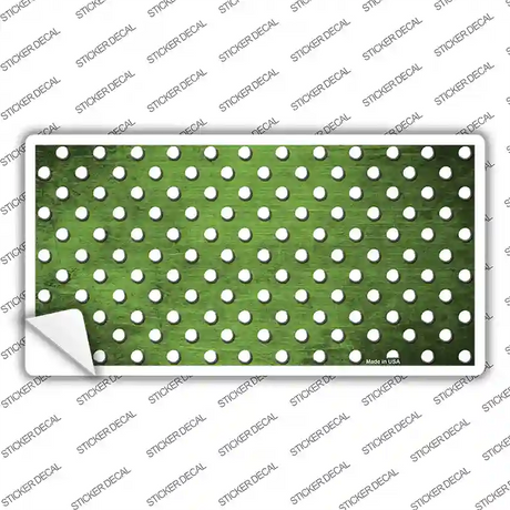 Lime Green White Small Dots Oil Rubbed Novelty Sticker Decal
