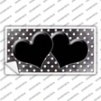 Black White Small Dots Hearts Oil Rubbed Novelty Sticker Decal