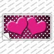 Pink White Small Dots Hearts Oil Rubbed Novelty Sticker Decal
