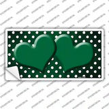 Green White Small Dots Hearts Oil Rubbed Novelty Sticker Decal