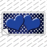 Blue White Small Dots Hearts Oil Rubbed Novelty Sticker Decal