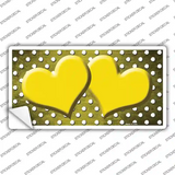 Yellow White Small Dots Hearts Oil Rubbed Novelty Sticker Decal