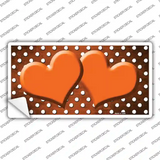 Orange White Small Dots Hearts Oil Rubbed Novelty Sticker Decal
